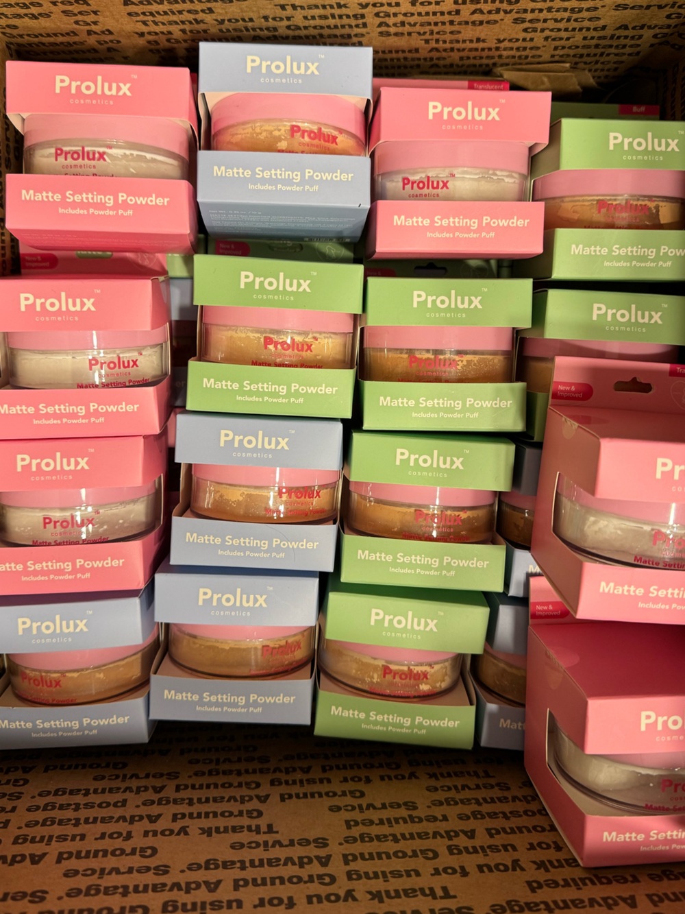 NWT Prolux Cosmetics Matte Setting Powder/ Powder Puff BUNDLE LOT **34 COUNT**